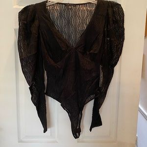 Bodysuit black lace night on the town